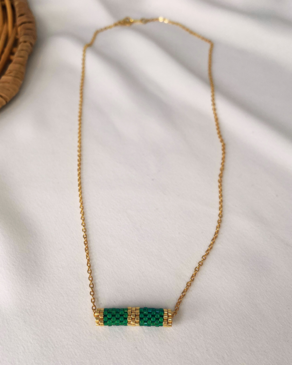 Collier chaîne tube VERT