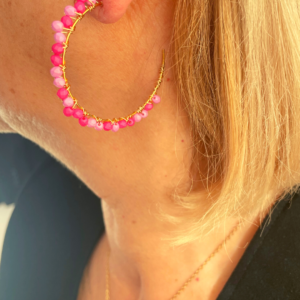 Boucle d’oreilles créole FLAMINGO