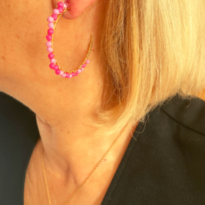 Boucle d’oreilles créole FLAMINGO