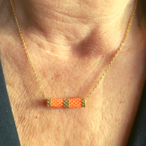 Collier chaîne tube ORANGE