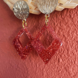 Boucle d’oreilles paillettes – Terracotta