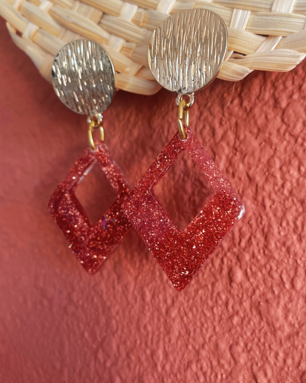 Boucle d'oreilles paillettes - Terracotta - Image 2