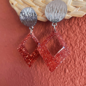 Boucle d’oreilles paillettes – Terracotta