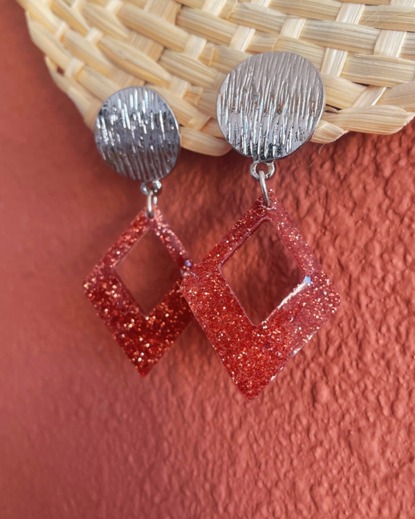 Boucle d'oreilles paillettes - Terracotta