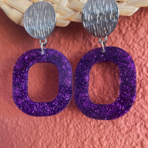 Boucle d’oreilles paillettes – Violet