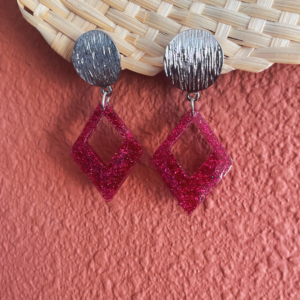 Boucle d’oreilles paillettes – Rose