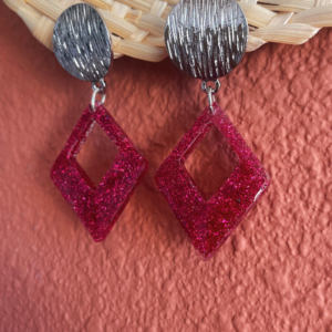 Boucle d’oreilles paillettes – Rose