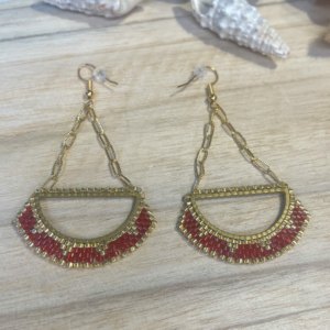 Boucle d’oreilles tissée LUNA – BORDEAUX