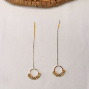 Boucle d’oreilles chaîne traversante or 24K Naïs – Doré