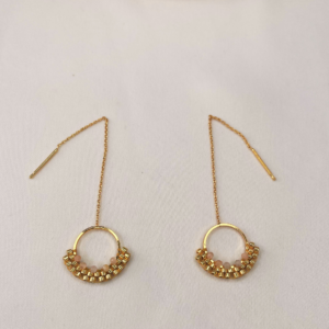 Boucle d’oreilles chaîne traversante or 24K Naïs – Doré