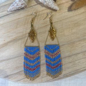 Boucle d’oreilles à franges doré – LAVANDA