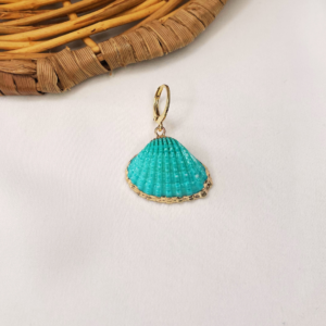 Charms à l’unité – Coquillage turquoise & doré