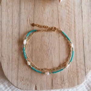 Bracelet de cheville turquoise