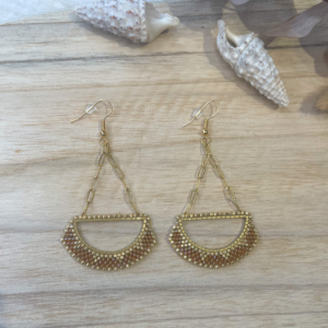 Boucle d’oreilles tissée Luna – Marron