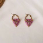 Boucle d’oreilles créole triangle 3D Estela – Violet