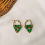 Boucle d’oreilles créole triangle 3D Estela – Vert