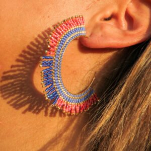 Boucle d’oreilles créole à franges – Hateya